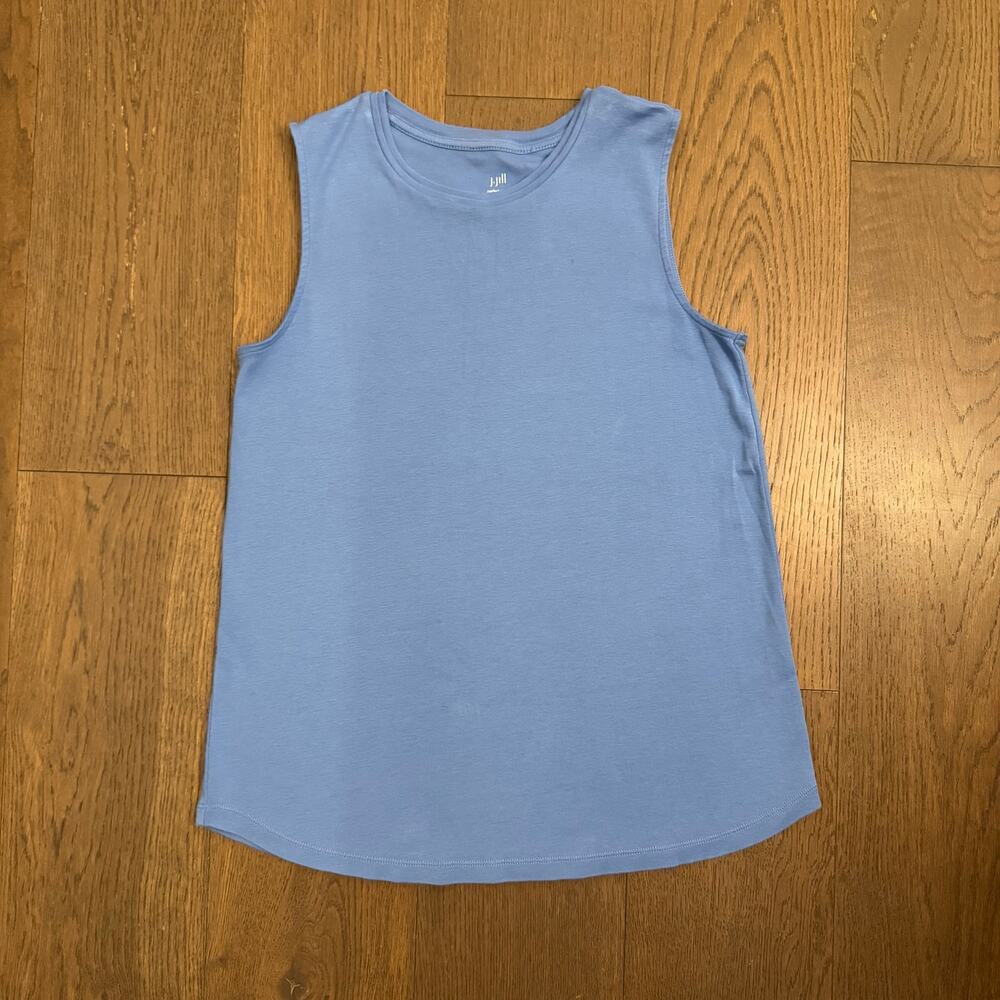 J. Jill Pima Cotton Shirttail Sleeveless Tee Soft Blue Periwinkle Size Small